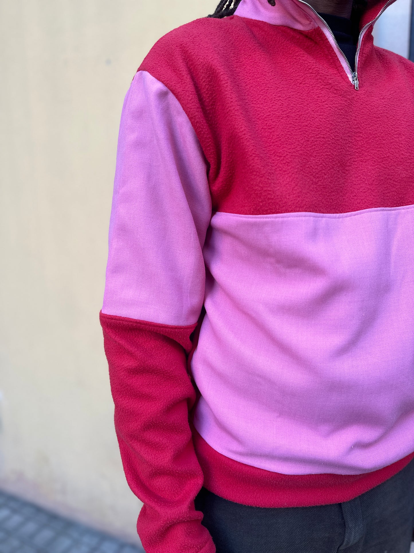 Red and pink sweatshirt
