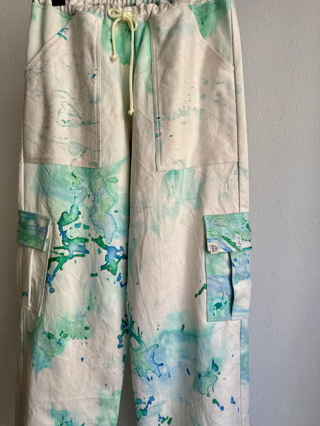 Ice dye cargo pants