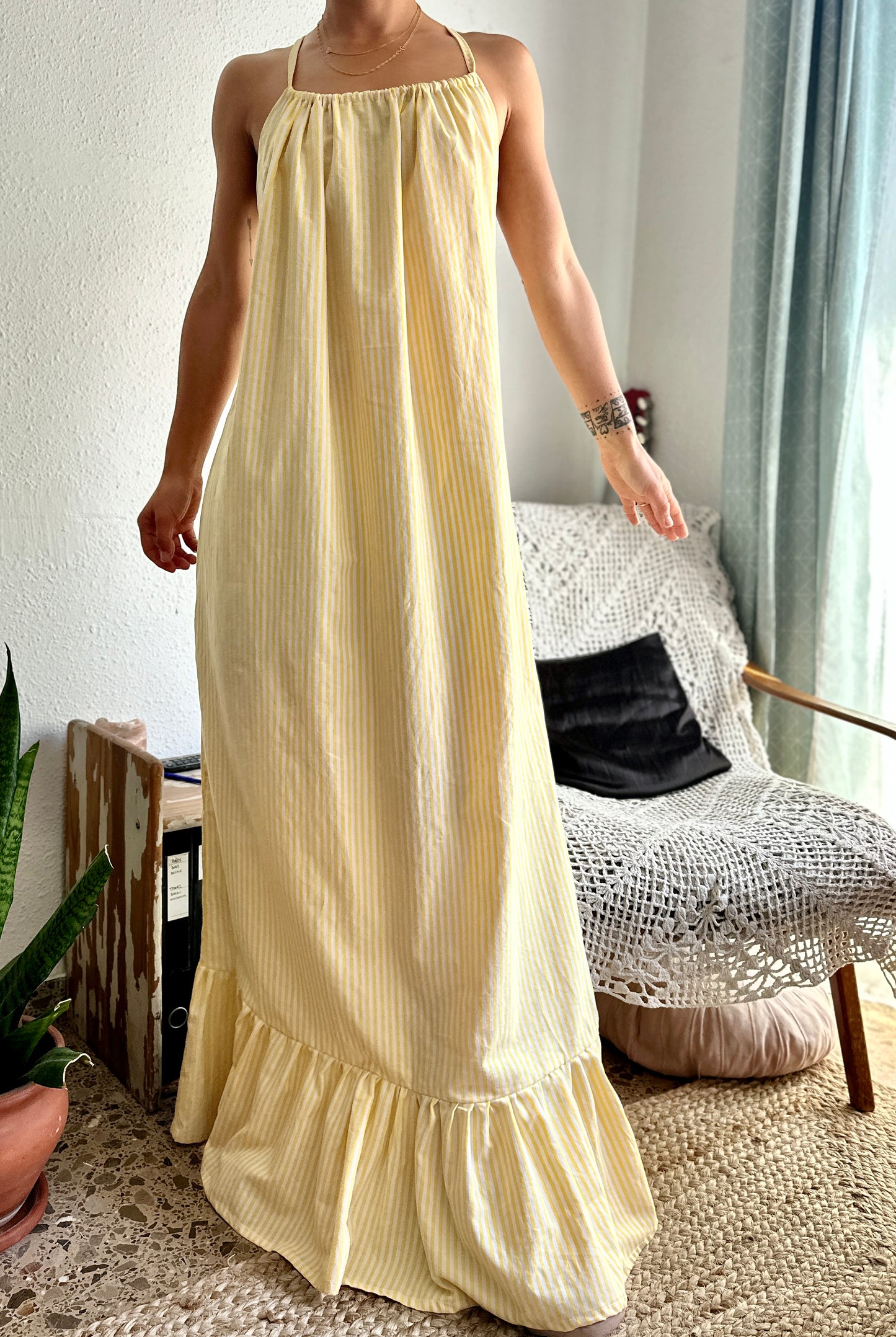 Yellow maxi dress