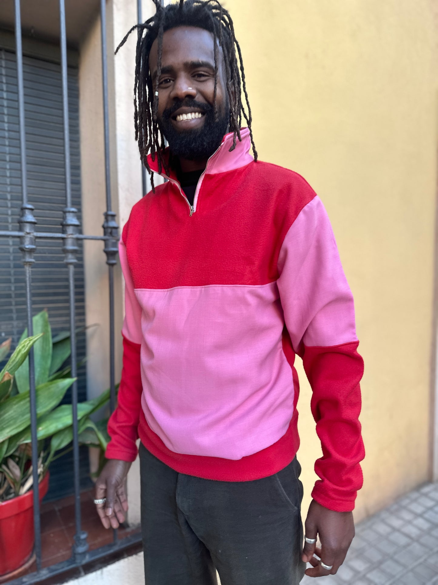 Red and pink sweatshirt