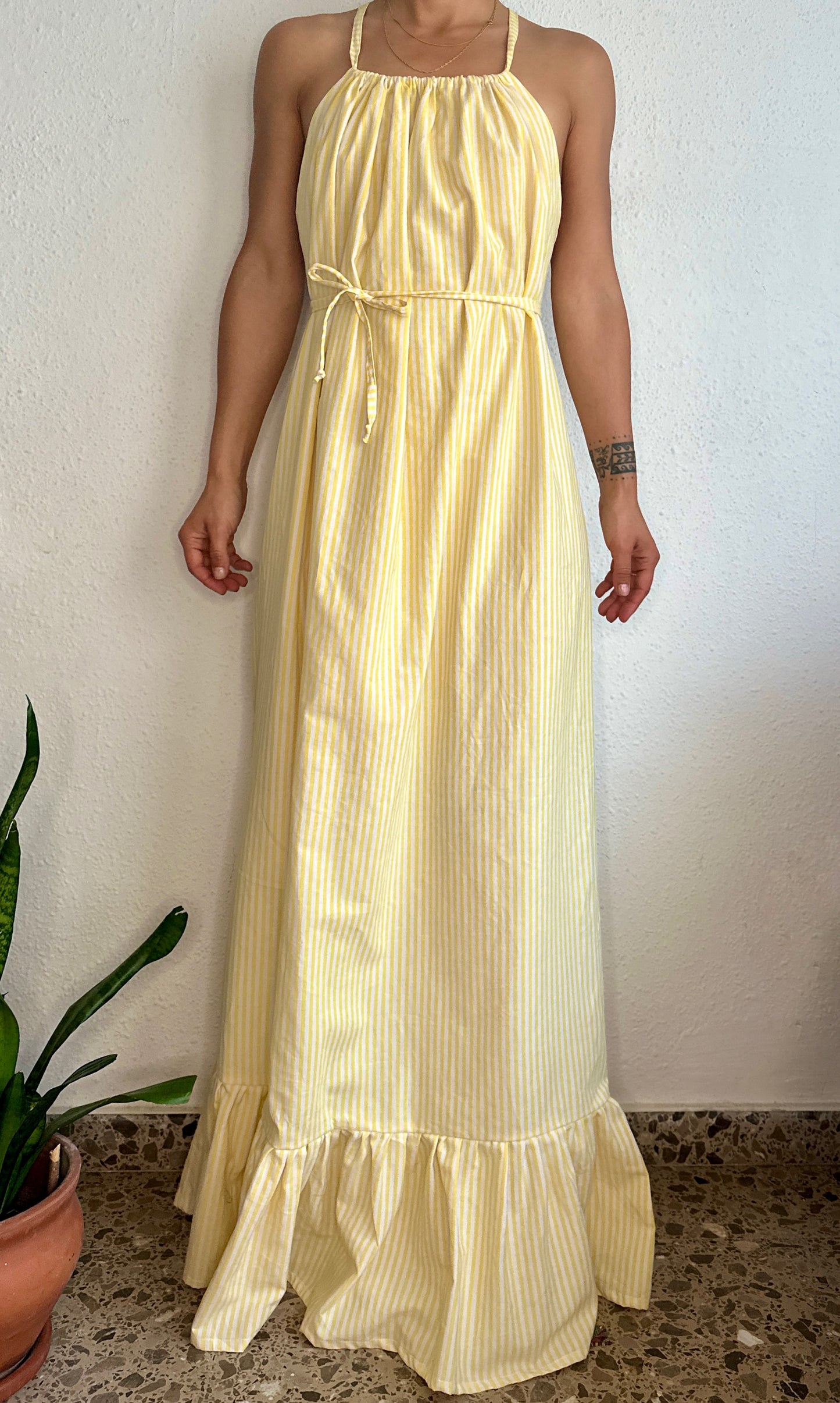 Yellow maxi dress
