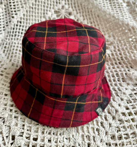 Red tartan hat