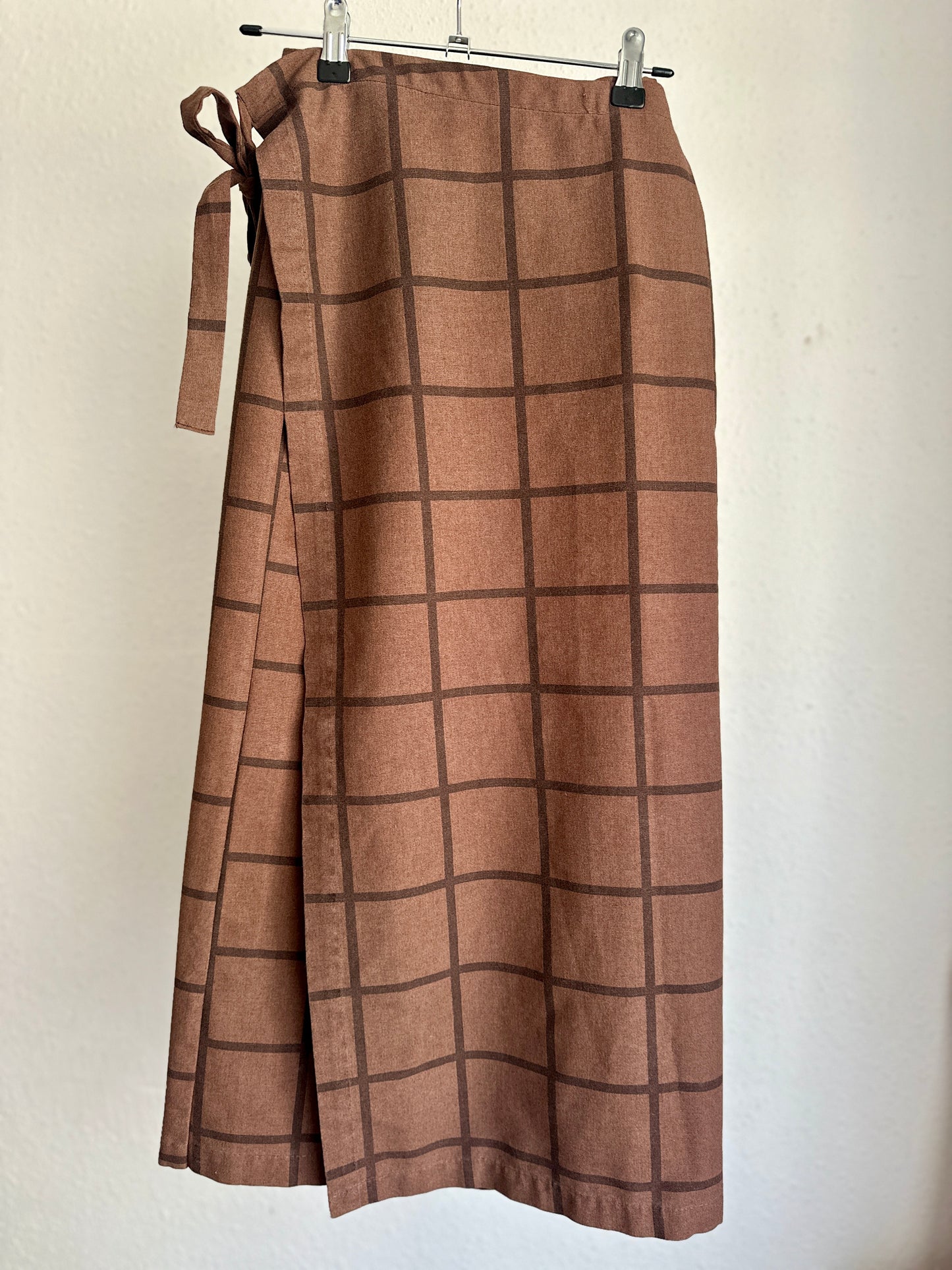 Brown maxi wrap skirt
