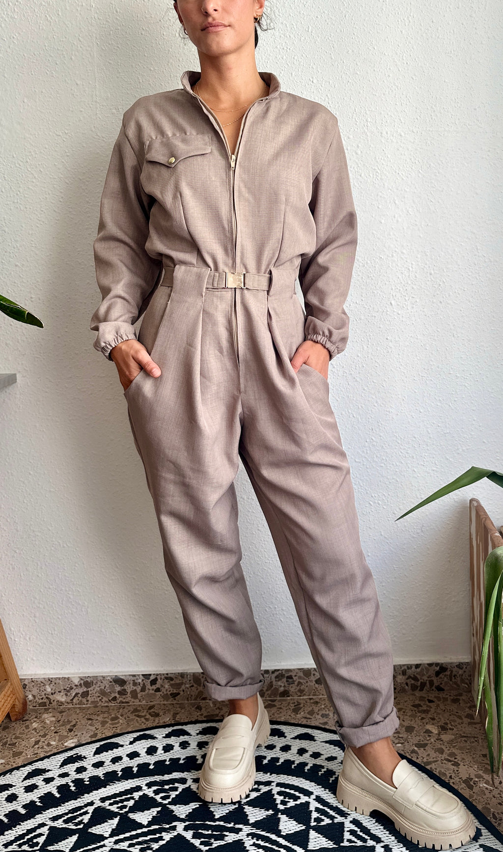 Beige jumpsuit