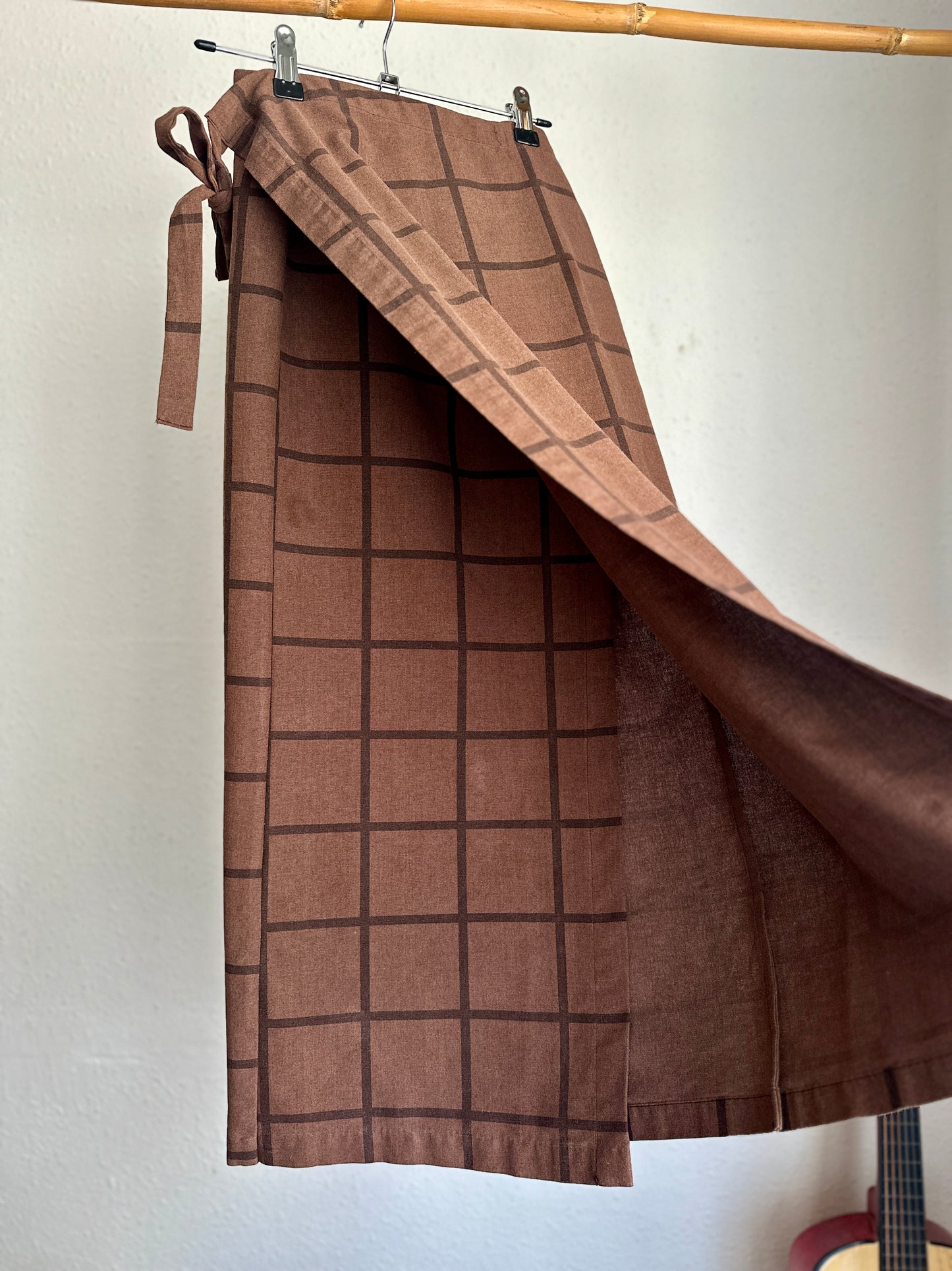 Brown maxi wrap skirt